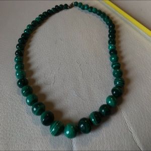 Real malachite bead Necklace